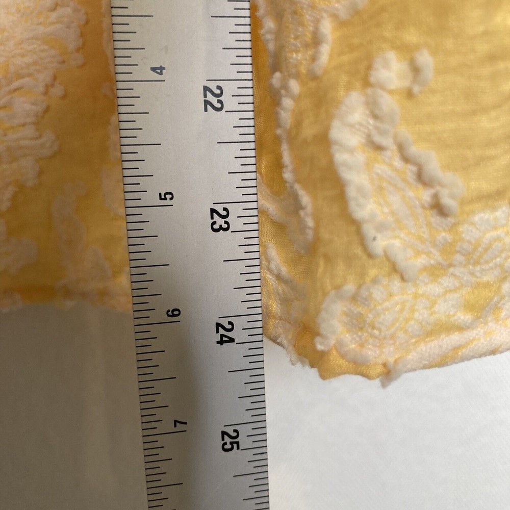 Anthropologie Yvonne Textured Yellow White Button Down Blouse Shirt Size XLP - Picture 7 of 12